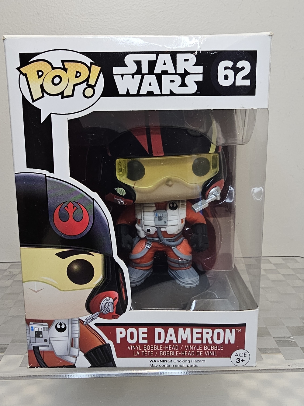 Funko Pop! Star Wars Poe Dameron Orange Black White Vinyl Figure
